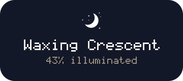Moon Phase widget showing tonight's phase and illumination